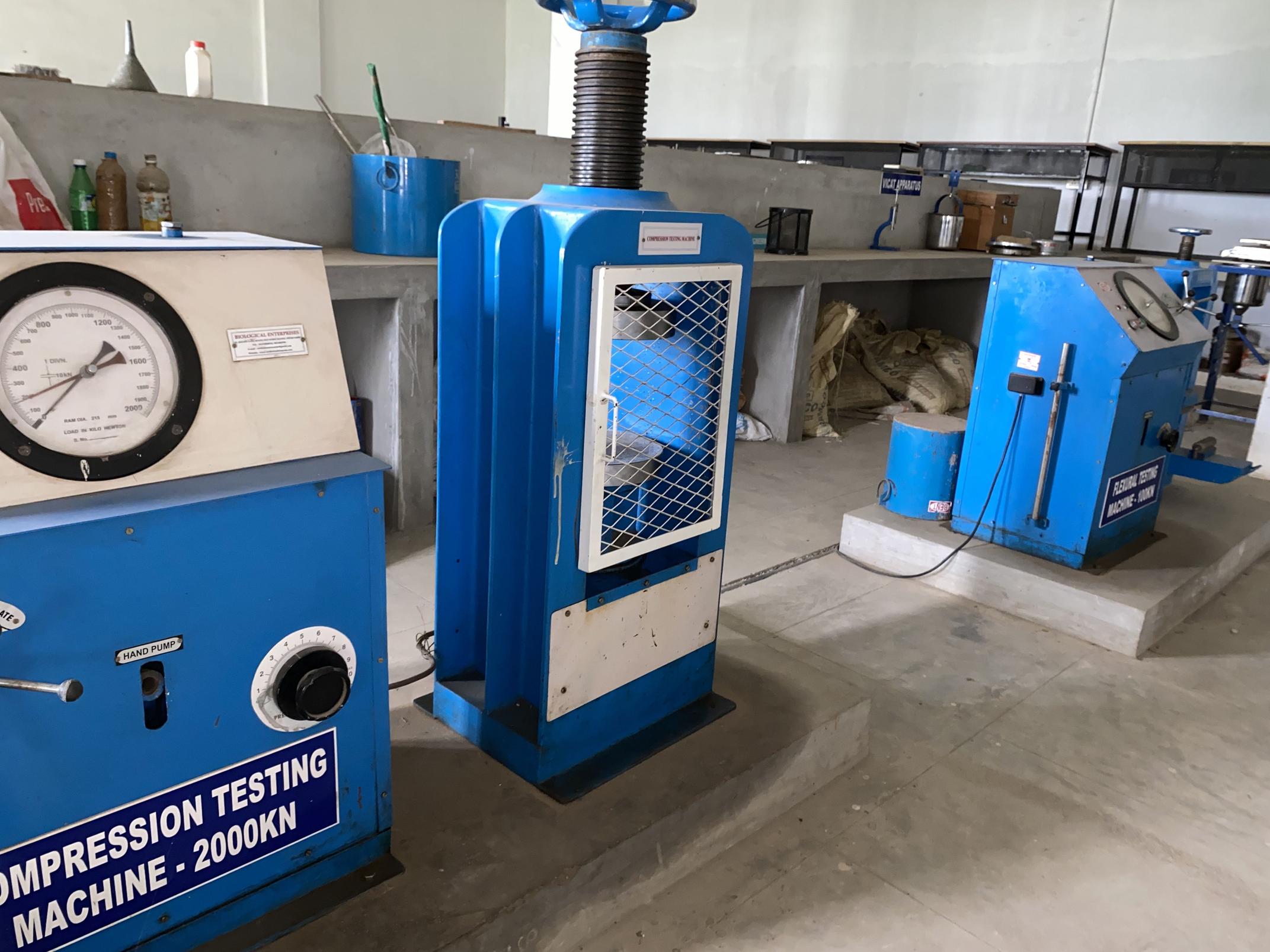 Civil Engineering laboratory with surveying equipment